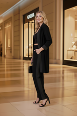 Sim Detaylı Beli Lastikli Yüksek Bel Abiye Takım