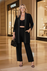 Sim Detaylı Beli Lastikli Yüksek Bel Abiye Takım