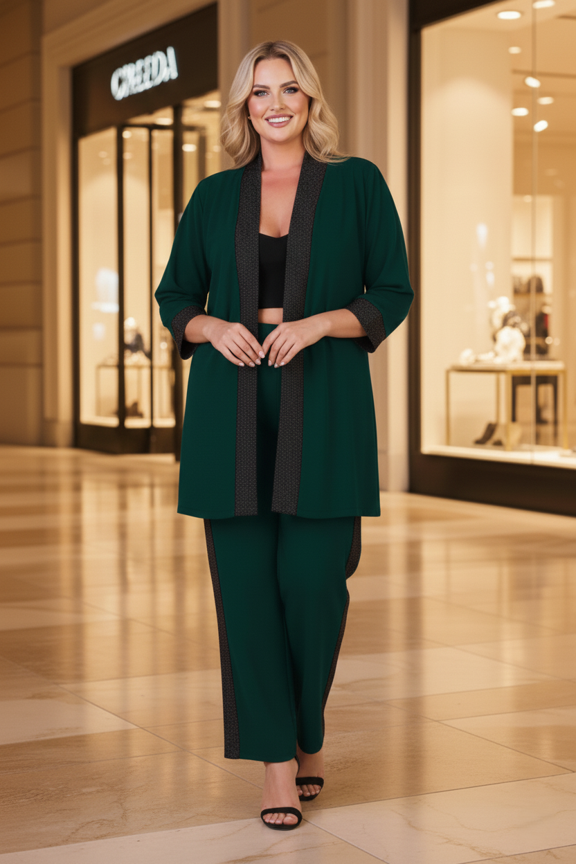 Sim Detaylı Beli Lastikli Yüksek Bel Abiye Takım