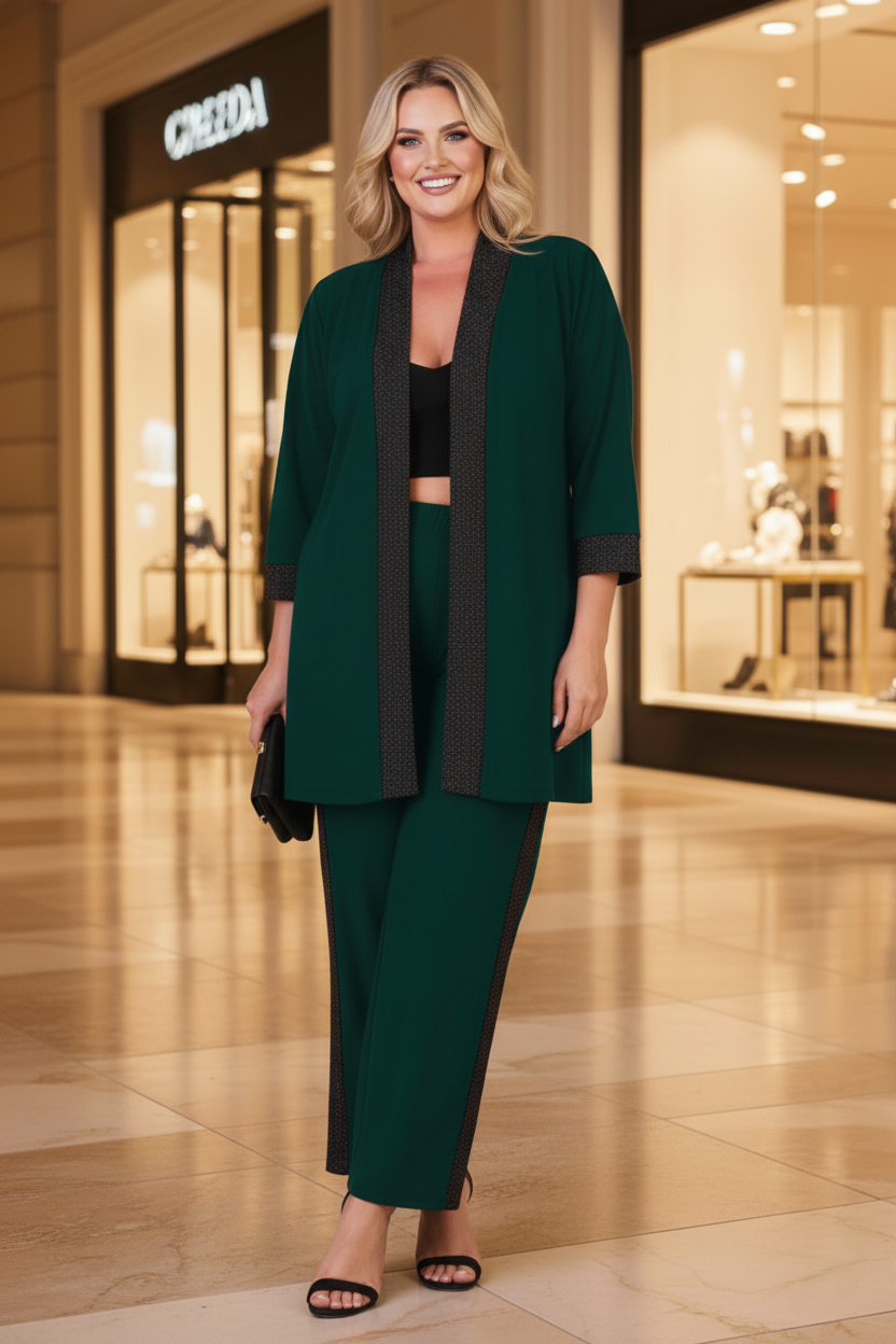 Sim Detaylı Beli Lastikli Yüksek Bel Abiye Takım