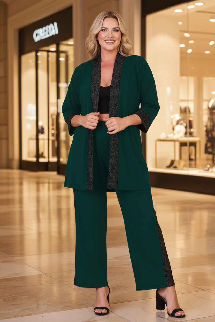 Sim Detaylı Beli Lastikli Yüksek Bel Abiye Takım